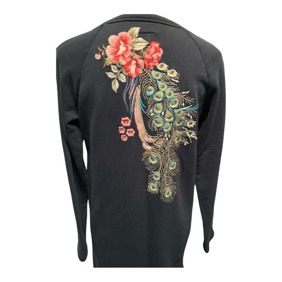 Driftwood Layla Peacock Sweatshirt Dress Size S - Picture 6 of 9